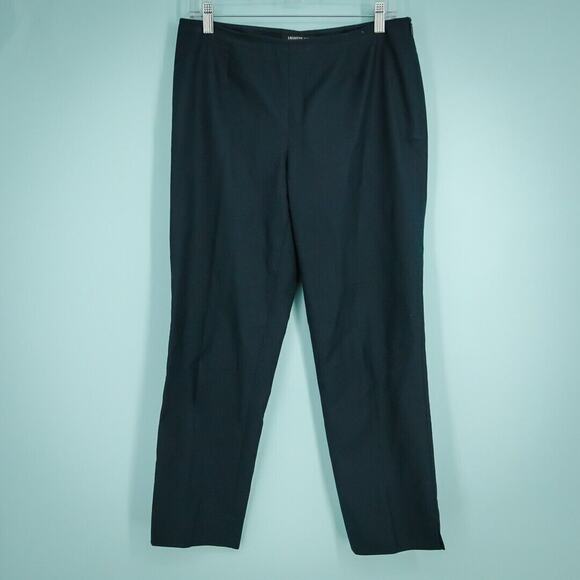 Lafayette 148 Size 6 Navy Blue Stanton Side Zip Tapered Leg Ankle Length Pants - Picture 1 of 5